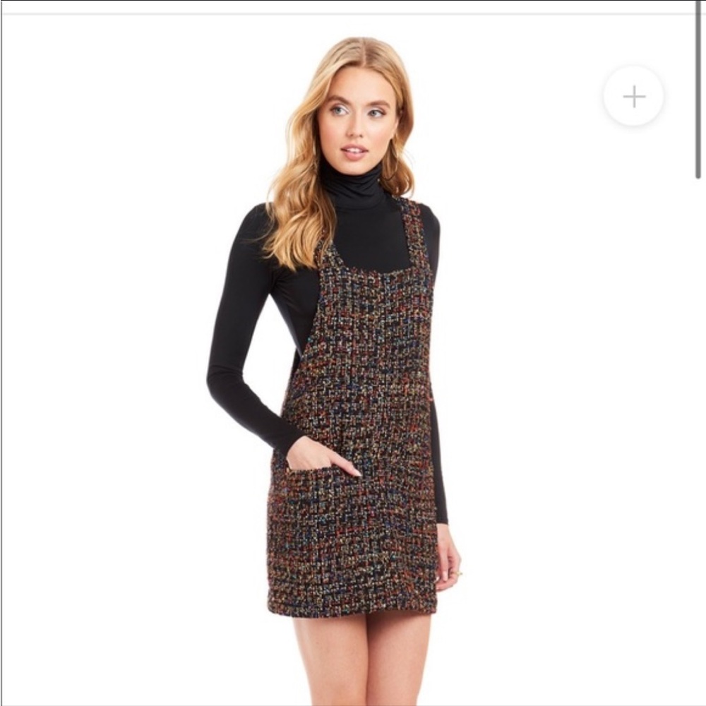 AMANDA UPRICHARD Baxter tinsel sleeveless dress Tweed multicolored size medium